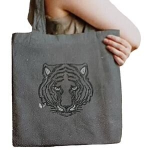 TIGER Iron on LARGE Applique‎ Patch 2-tone Rhinestones Crystals CRAFTER Designer